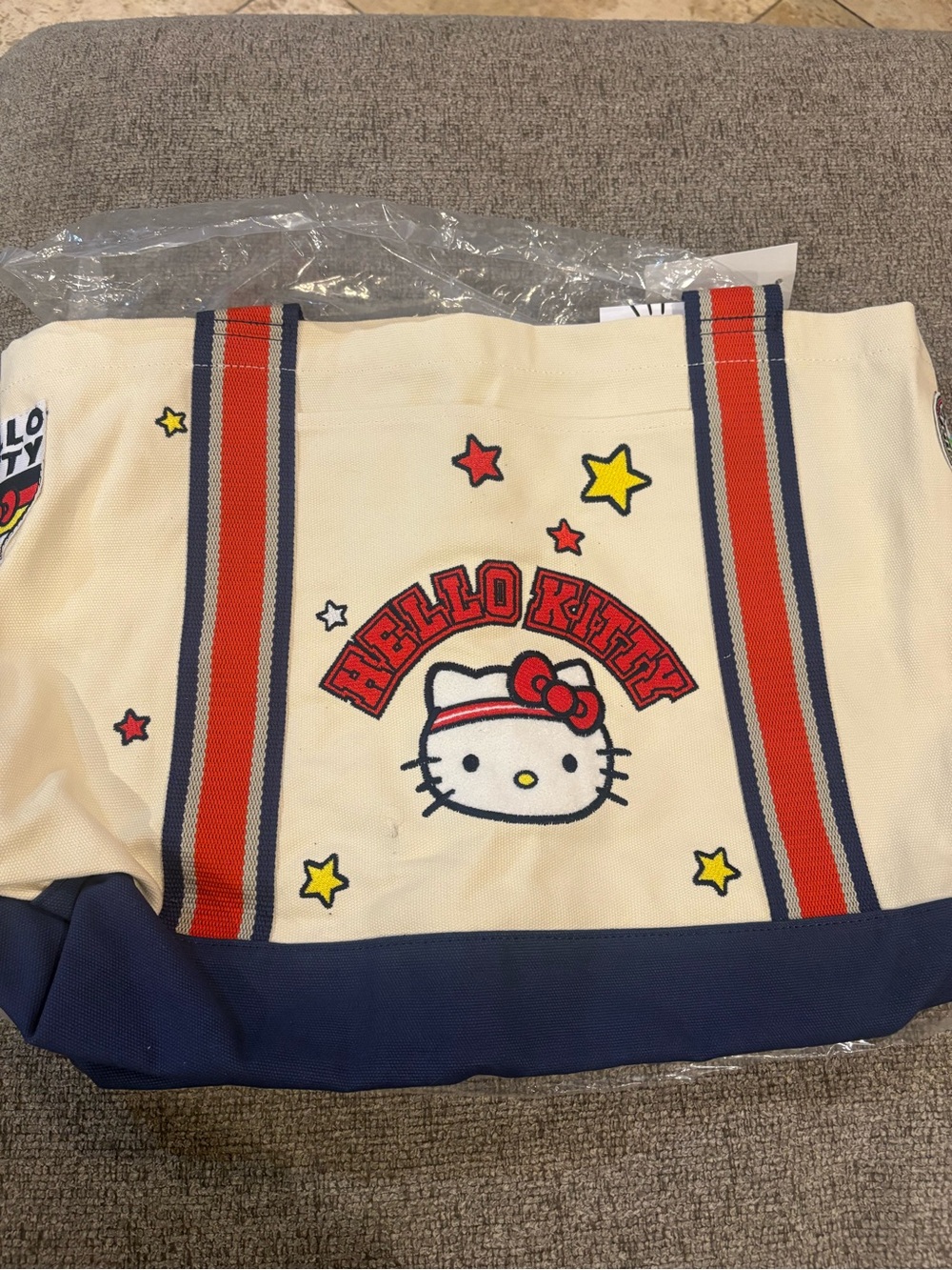 Hello Kitty Cream, Navy & Red Canvas Tote